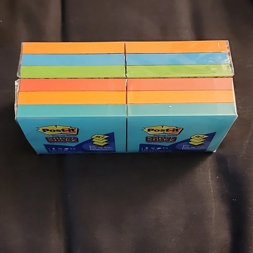 Post It Notes, 3x3 Inches, Pop-Up Style, 6  pads each. New, never opened. - Picture 3 of 4